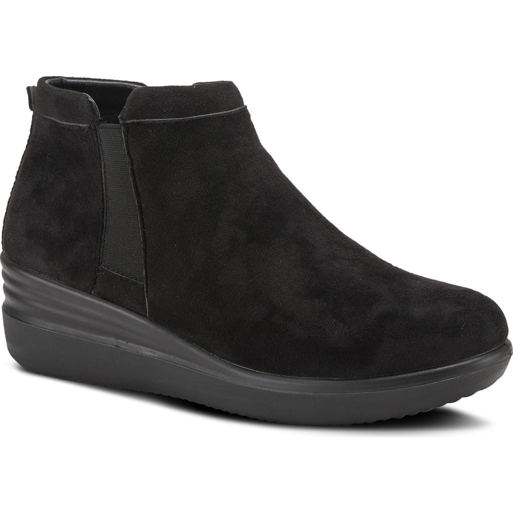 Flexus By Spring Step Norala Waterproof Wedge Bootie In Black