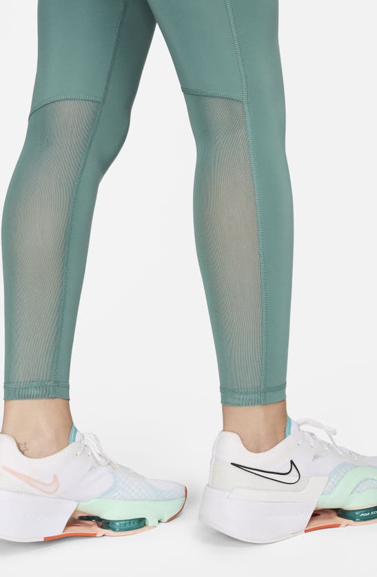 Shop Nike Pro Mid Rise Leggings In Bicoastal/ White