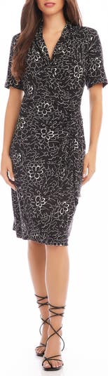 Cascade Faux Wrap Dress