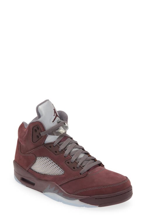 Air Jordan 5 Retro High Top Sneaker in Deep Burgundy/Light Graphite