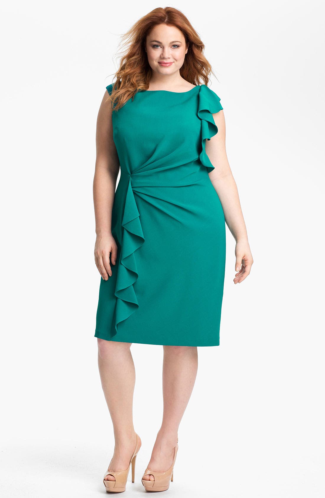 Adrianna Papell Ruffled Sheath Dress (Plus) | Nordstrom