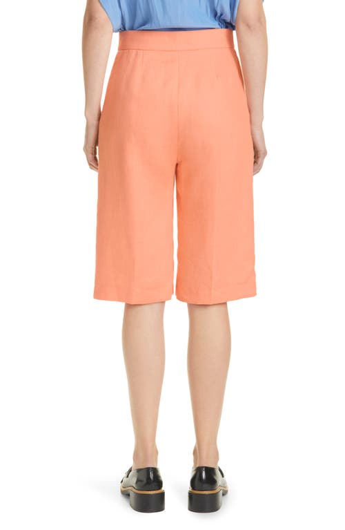 Smythe Linen Bermuda Shorts In Peach