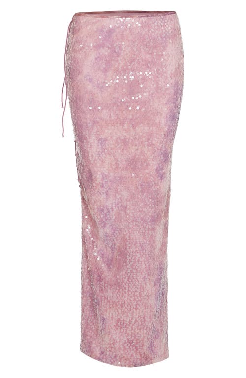 Shop Nasty Gal Sequin Lace-up Side Maxi Skirt In Pink