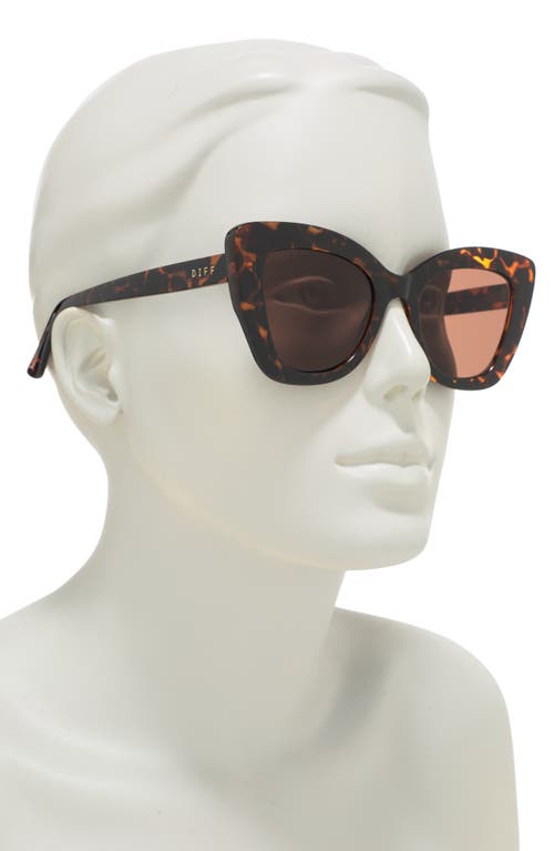 Shop Diff 52mm Melody Sunglasses In Dark Tort/brown Solid Lens