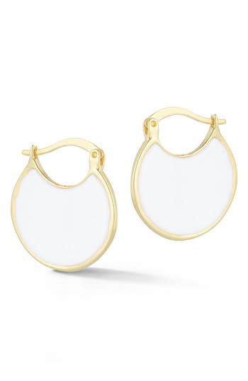 Shop Chloe & Madison Chloe And Madison Enamel Hoop Earrings In Gold