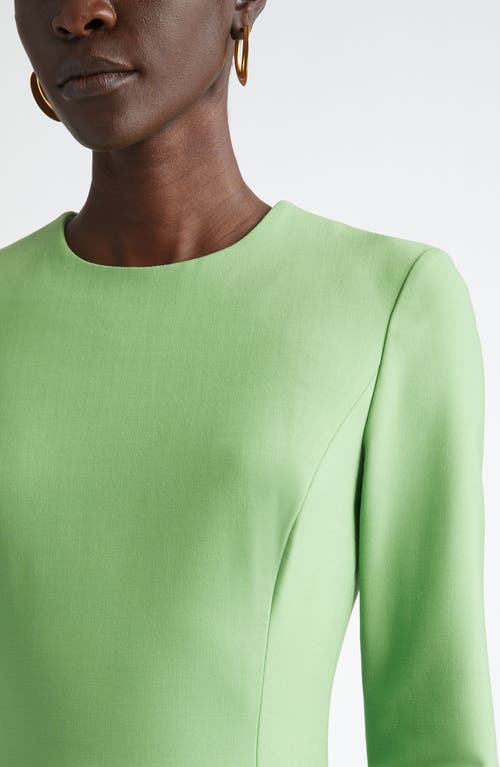 Shop Oscar De La Renta Asymmetric Hem Fit & Flare Dress In Olivine