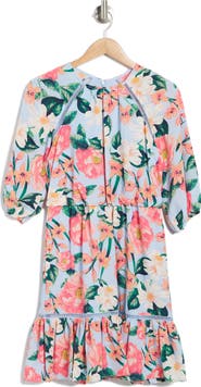 Eliza j outlet floral ruffle dress