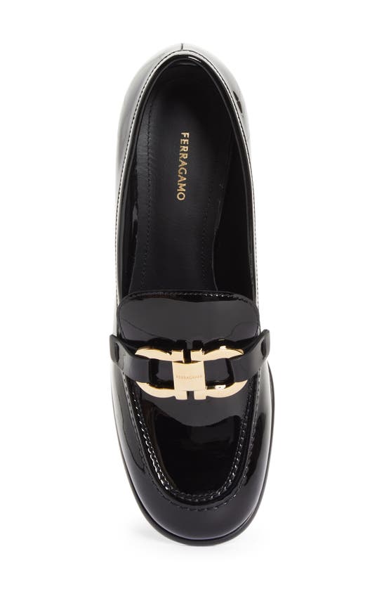 Shop Ferragamo Marlena Patent Loafer Pump In Black Patent