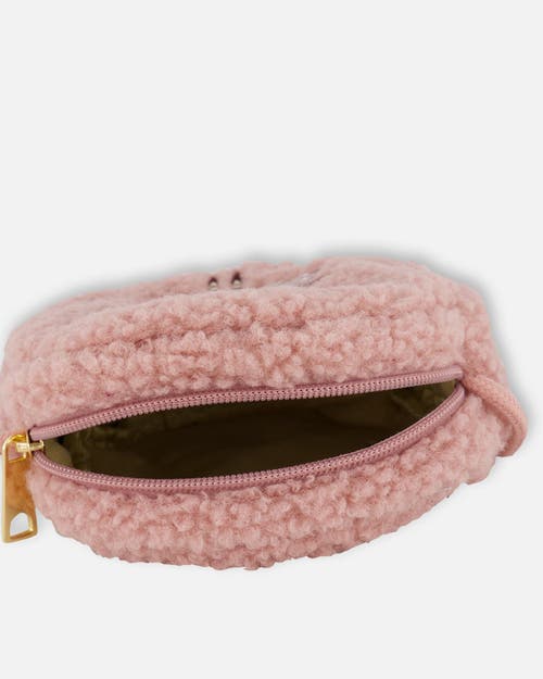 Shop Deux Par Deux Girl's Plush Bag With Fairy Embroidery In Mauve Shadows