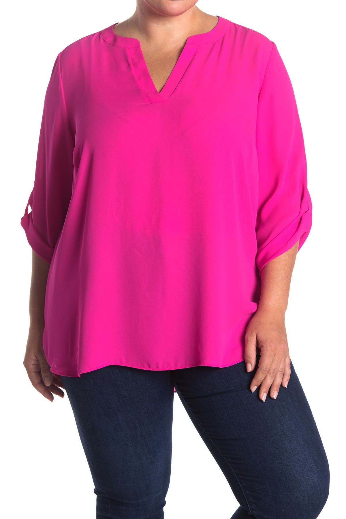 chaus split neck blouse