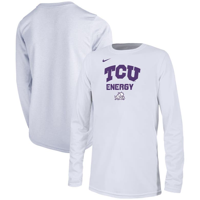 Nike Kids' Youth   White Tcu Horned Frogs 2024 On-court Bench Energy T-shirt
