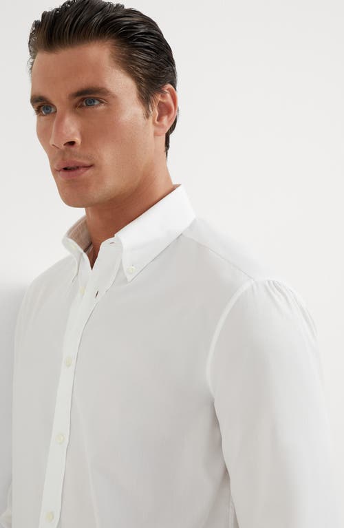 Shop Brunello Cucinelli Twill Shirt In White