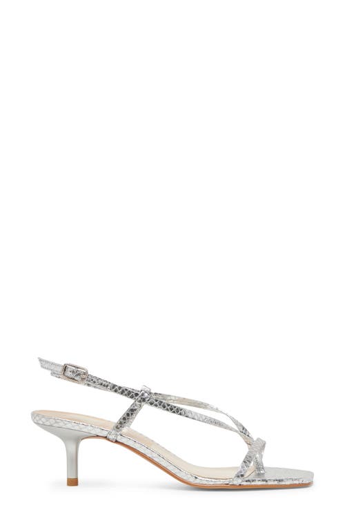 Dolce Vita Laury Strappy Sandal In Silver Embossed Leather