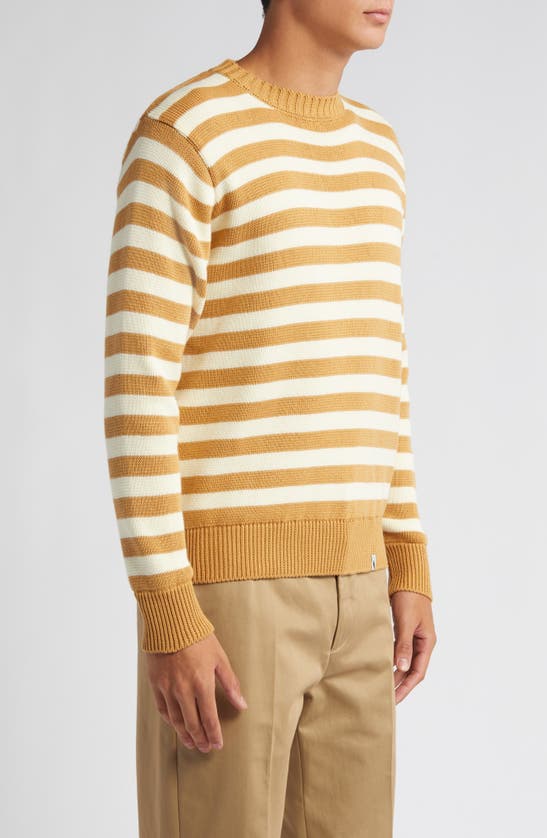 Shop Peregrine Richmond Stripe Organic Cotton Sweater In Amber/ White