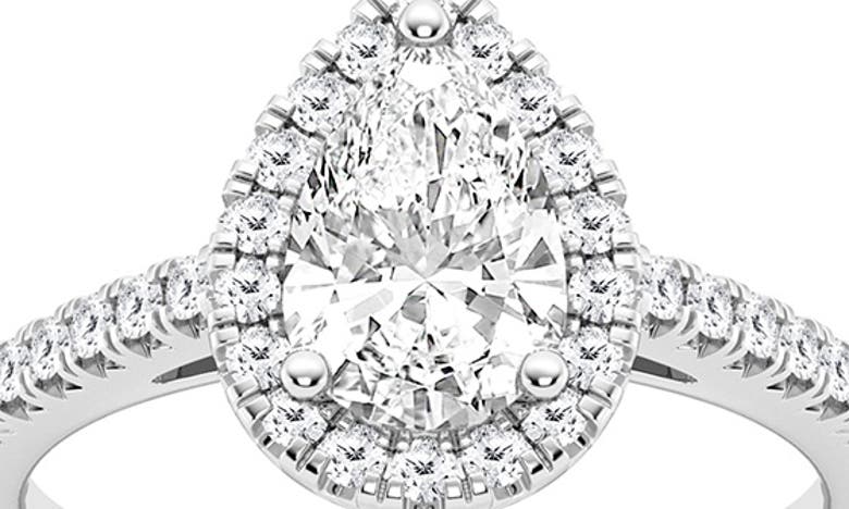 Shop Badgley Mischka Collection 14k Gold Pear Cut Lab Created Diamond Halo Ring In White