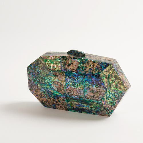 Freya Rose Jaya Green  Clutch Bag In Iridescent Green Hue