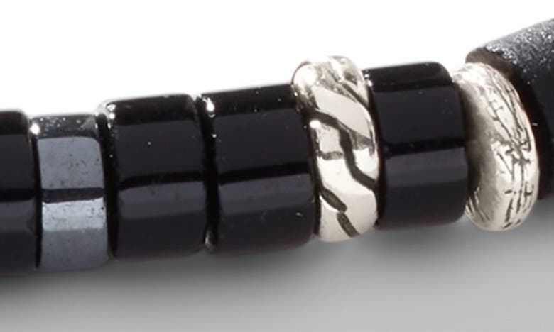 Shop John Hardy Heishi Black Onyx & Hematite Beaded Bracelet In Black/ Silver