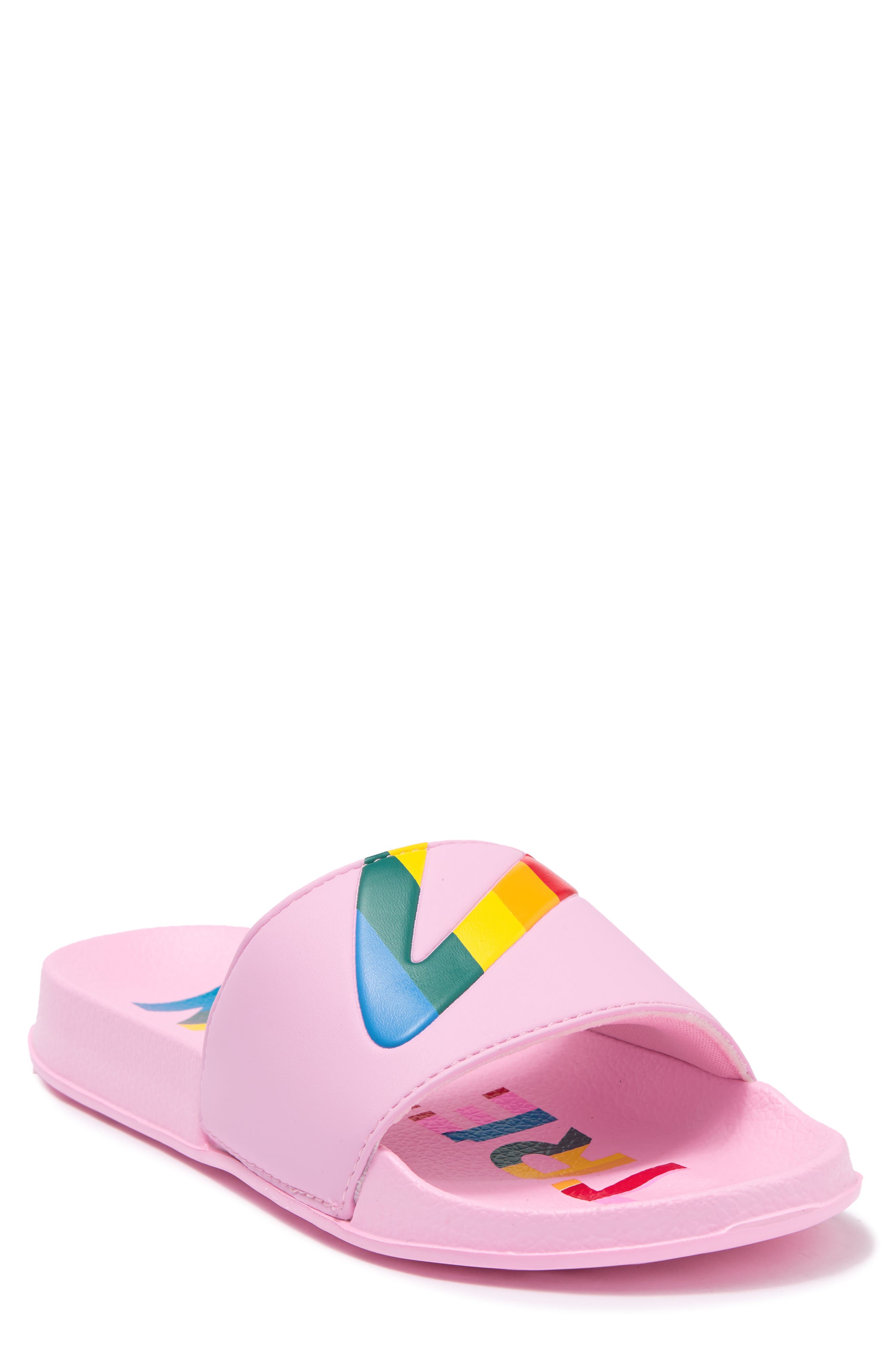 Tretorn Tragrant Slide Sandal In Pink/rainbow