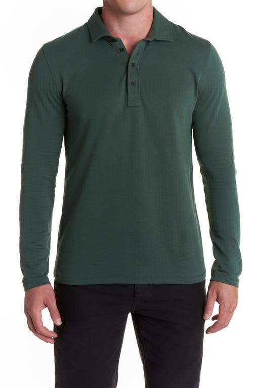 Billy Reid Cotton Blend Knit Polo Shirt in Slate Green