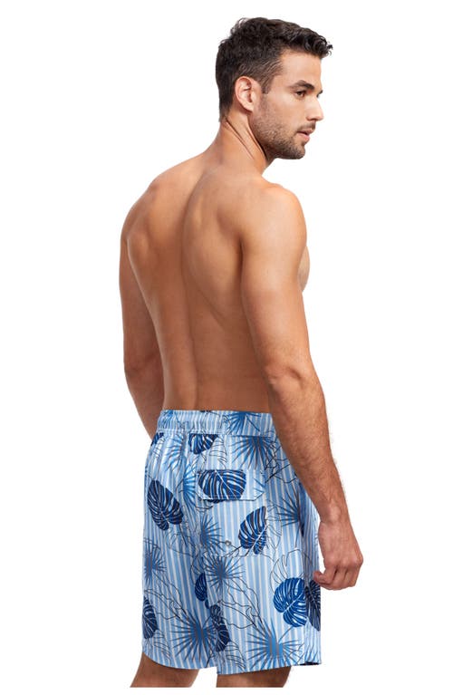 Gottex Men Beach Vibe 7" Swim Shorts In Blue Black White