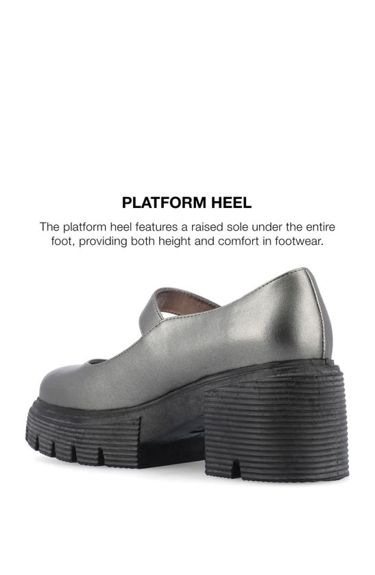 Journee Collection Zarynn Mary Jane Platform Pump In Pewter