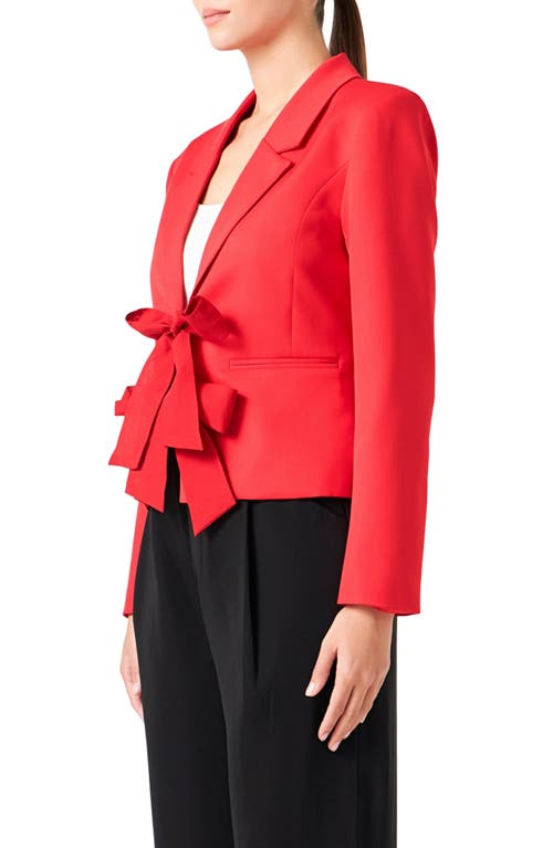 Shop Endless Rose Bow Closure Jacket In Red