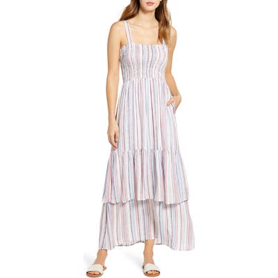 Gibson X The Motherchic Laguna Smocked Maxi Sundress, Blue