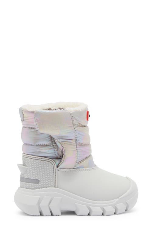 Hunter Kids' Intrepid Waterproof Snow Boot In Patter Grey/rainbow