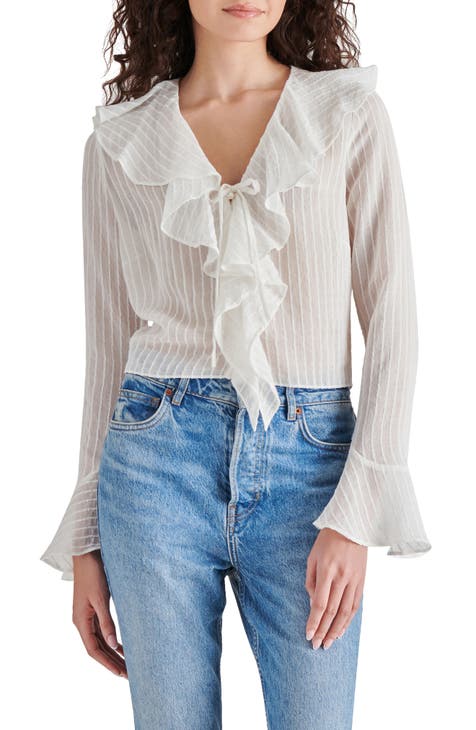 White Eyelet Top - Off-the-Shoulder Top - Flounce Top - Lulus