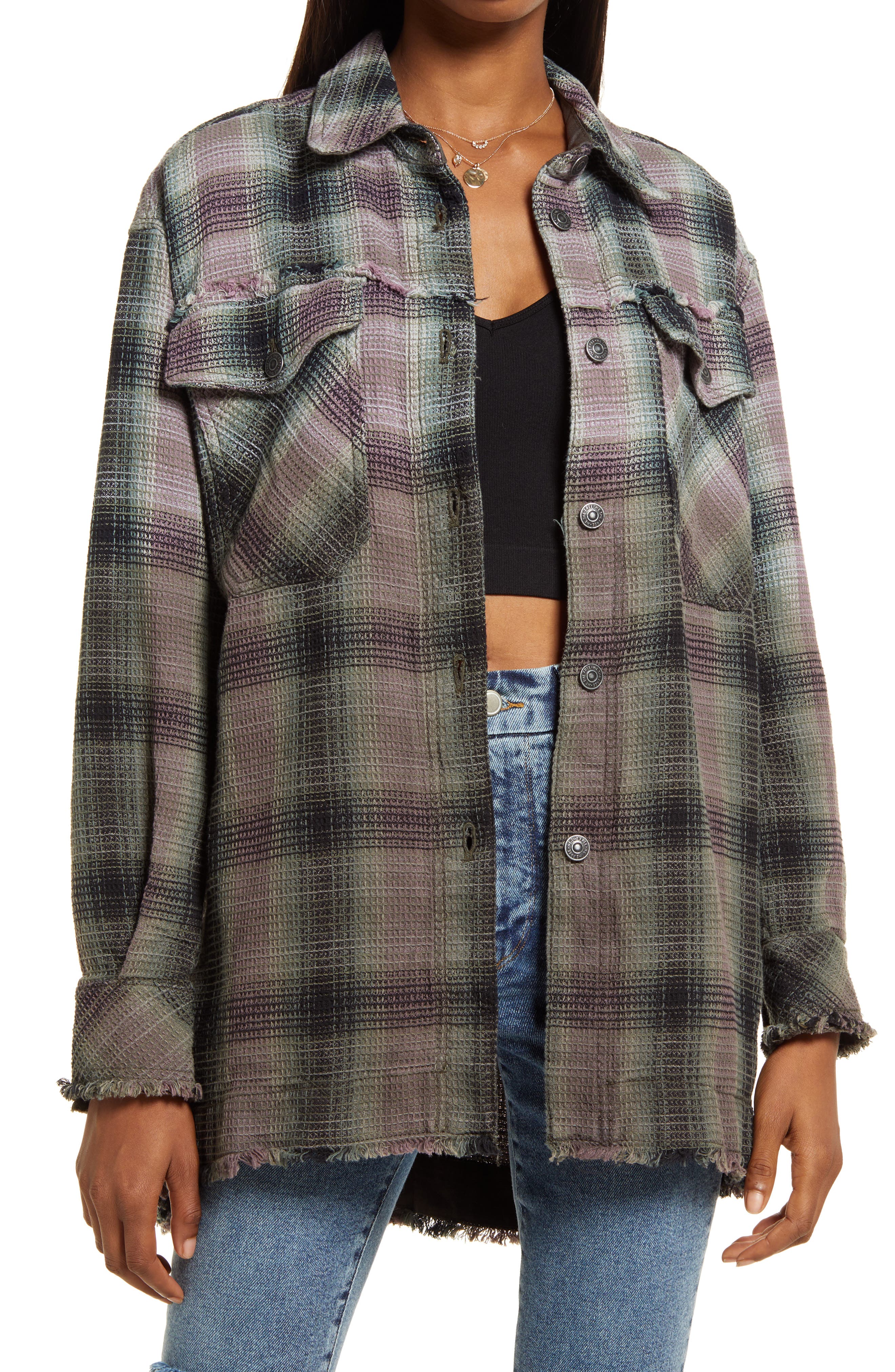 free people plaid shirt jacket