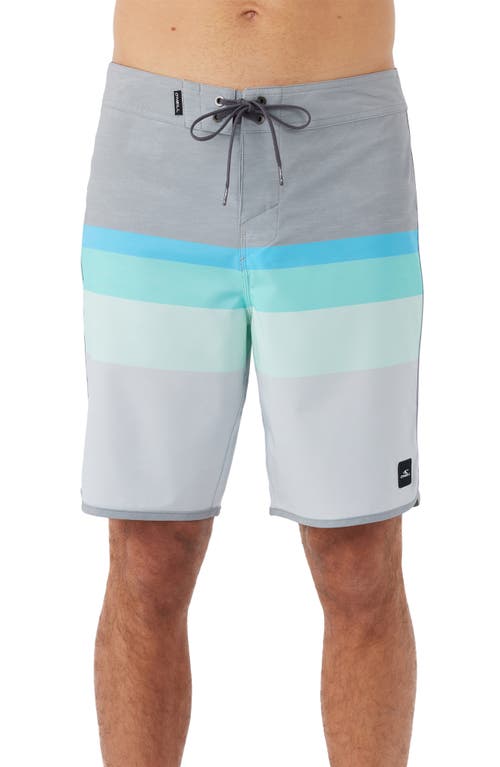 O'Neill Lennox Scallop 19 Hyperdry Stretch Board Shorts in Light Grey at Nordstrom, Size 30