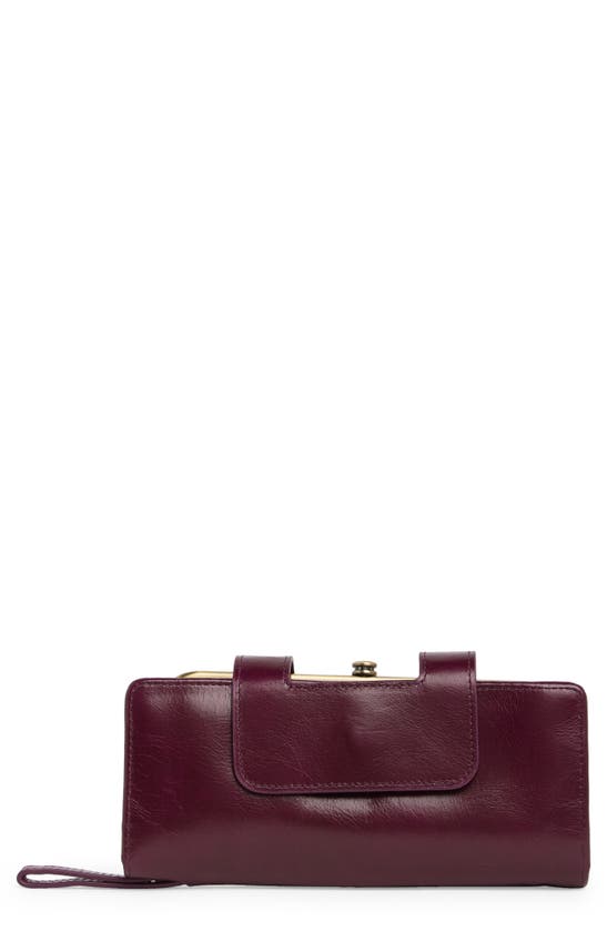 Hobo Nancy Leather Continental Wallet In Eggplant