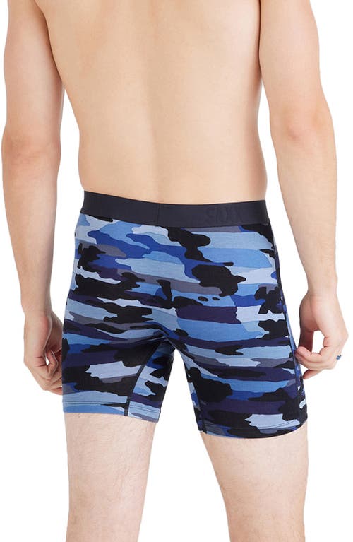 Saxx Vibe Xtra Super Soft Boxer Briefs In Cloudbank Camo-navy