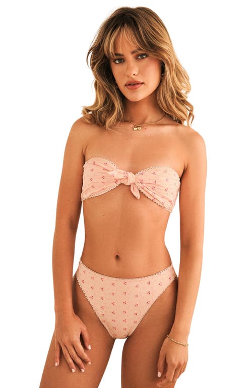 Shop Dippin Daisys Bunny Knotted Bandeau Bikini Top In Bubblegum