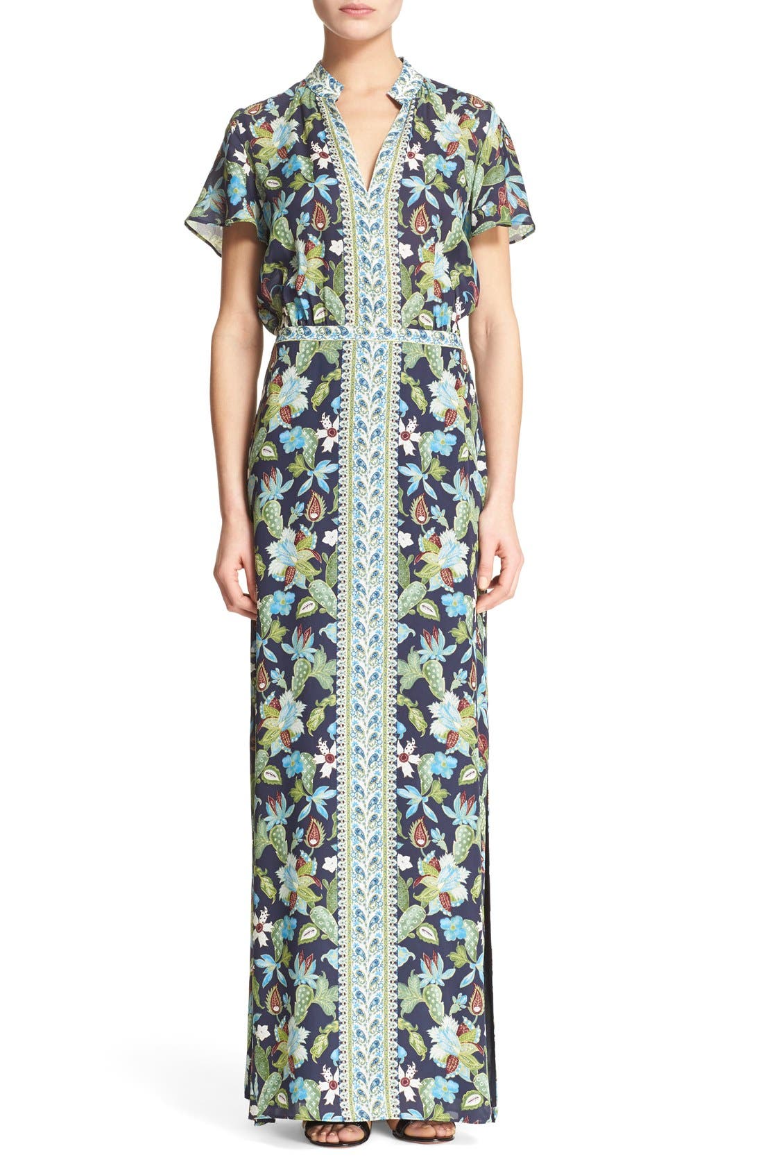 Tory Burch Floral Print Silk Caftan Nordstrom