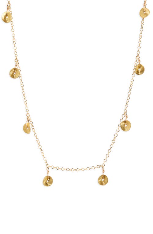 Kiara Conrad Audrey Disc Charm Choker Necklace In Gold