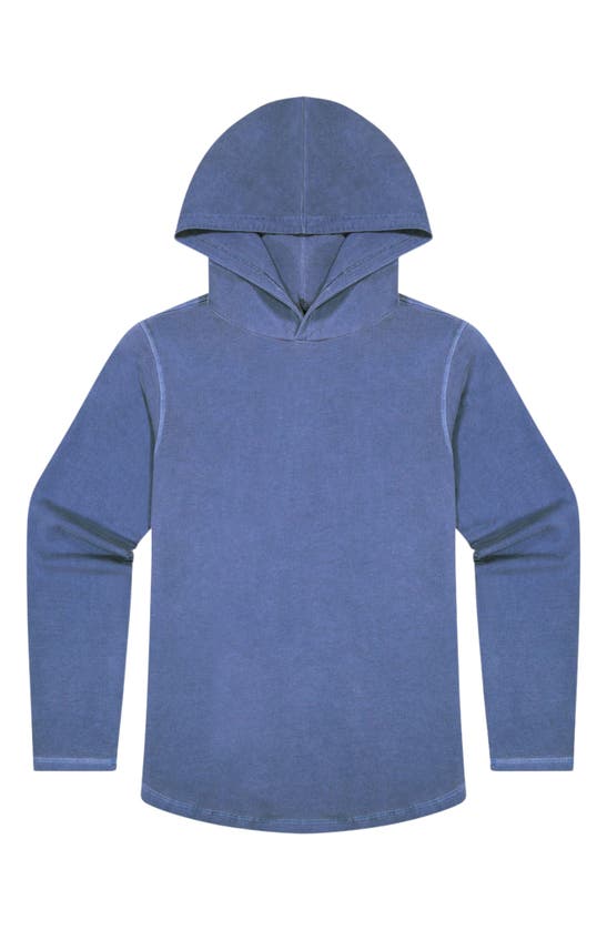 Shop Goodlife Sunfaded Micro Terry Hoodie In  Navy