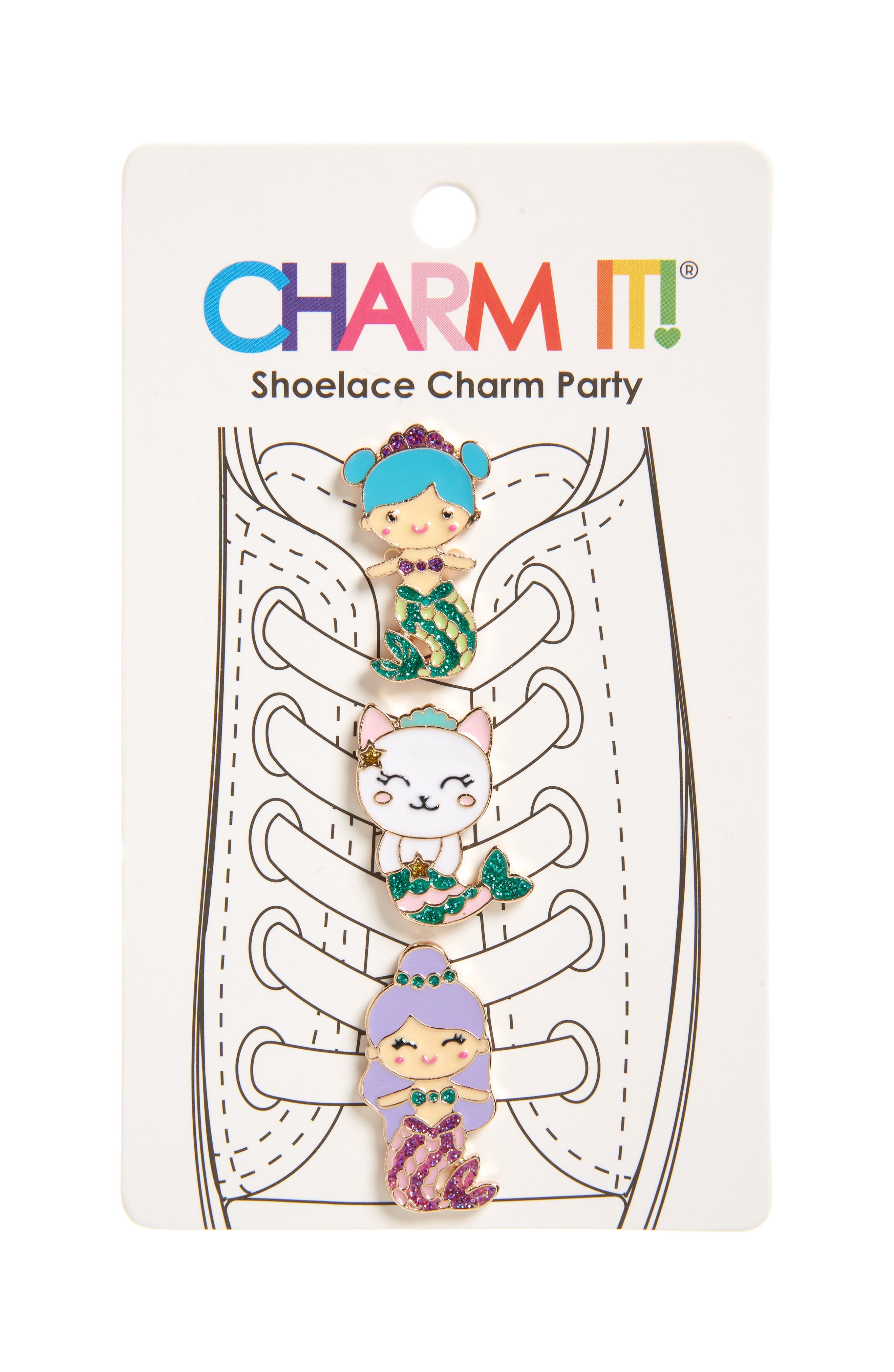 CHARM IT!® 3Pack Glitter Mermaid Shoelace Charms (Kids) Nordstrom