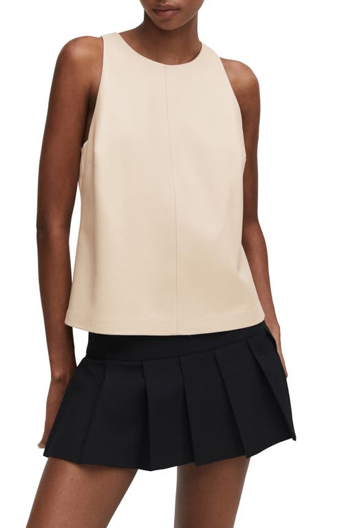 MANGO Faux Leather Tank Light Beige at Nordstrom,