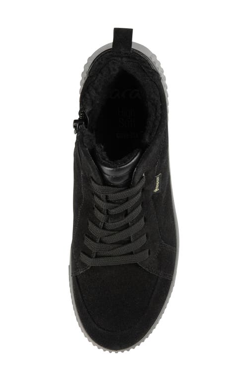 Shop Ara Dahlia Waterproof Faux Fur Lined Sneaker In Black