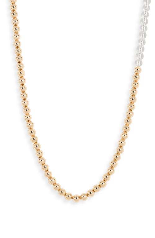 Pia Beaded Necklace in Gold/Clear