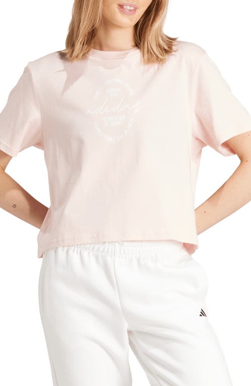 adidas Brand Love Crop Cotton Graphic T-Shirt Sandy Pink at Nordstrom,