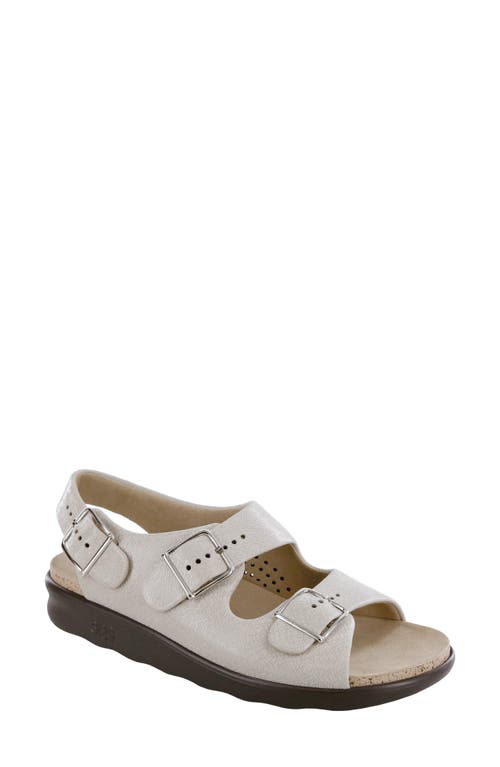 Shop Sas Relaxed Slingback Sandal In Web Linen