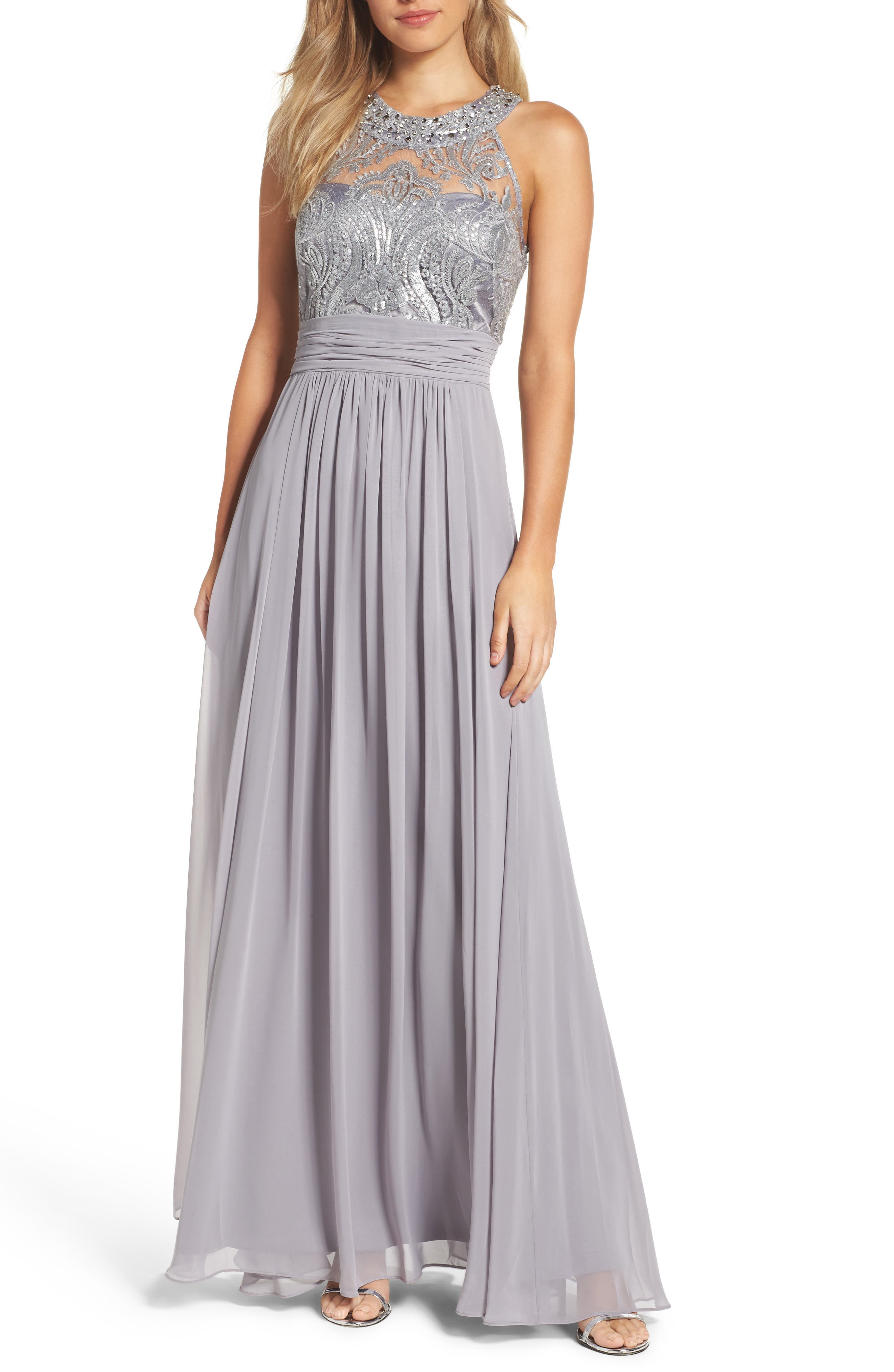 eliza j silver dress
