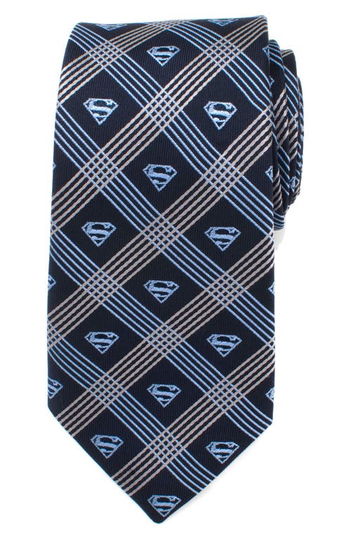 Shop Cufflinks, Inc . Superman Shield Silk Tie In Grey/navy