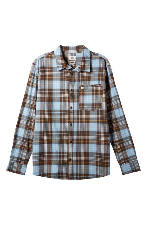 Banchor Plaid Stretch Flannel Button-Up Shirt