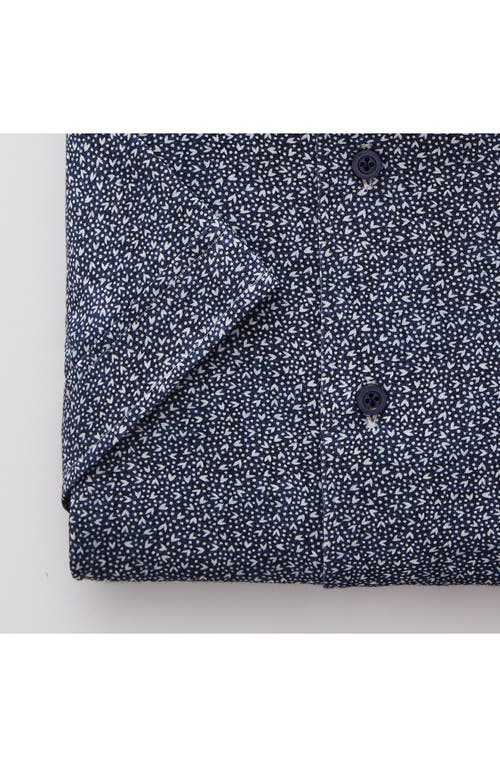 Shop Emanuel Berg Scatter Print Short Sleeve Knit Button-up Shirt In Dark Blue