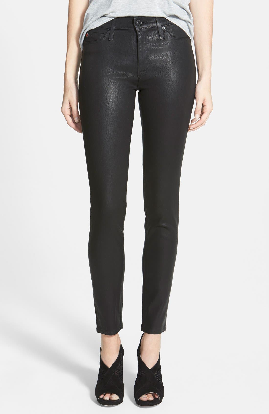 Hudson Jeans 'Nico' Mid Rise Skinny Stretch Jeans (Jet Black) Nordstrom