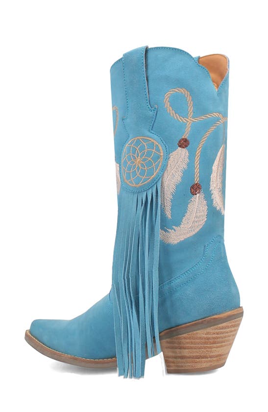 Dingo Day Dream Fringe Embroidered Western Boot In Blue