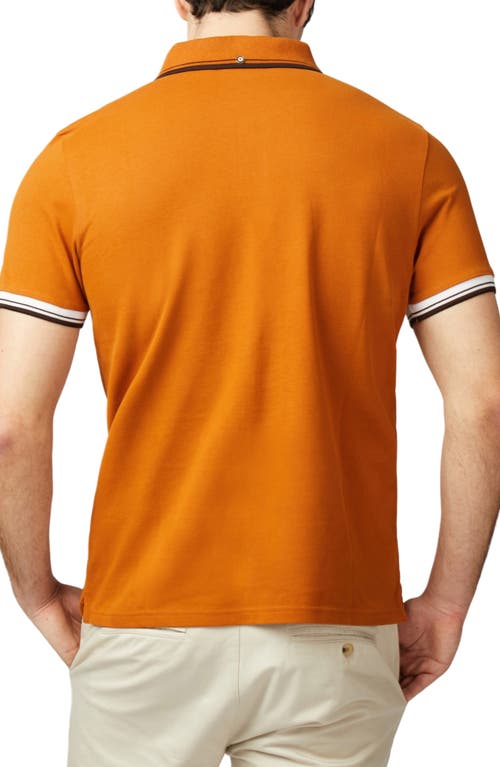 Shop Ben Sherman Signature Tipped Organic Cotton Piqué Polo In Orange